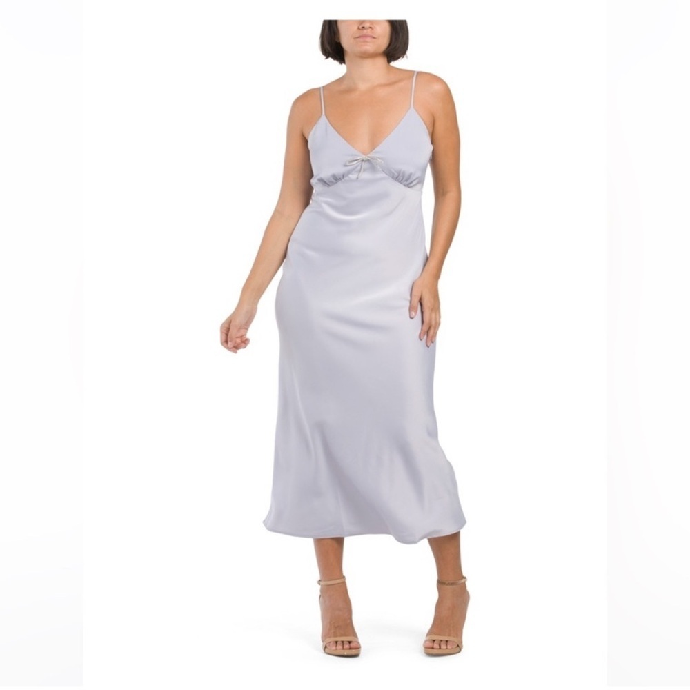 Wayf satin slip maxi vintage style midi dress wedding guest cocktail- size L